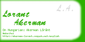 lorant akerman business card